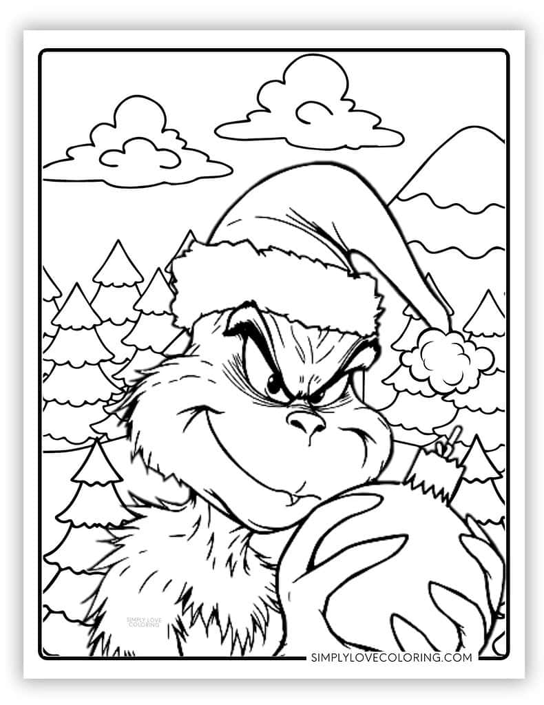 grinch coloring pages (free pdf printables) - simply love coloring